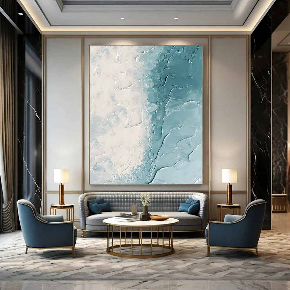 Waves_Blue_White_Coastal_Textured_Wall_Art_Y7DE0 wall art